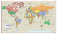 Swiftmaps World Contemporary Elite Wall Map Poster Mural 24h x 36w (Paper Folded)