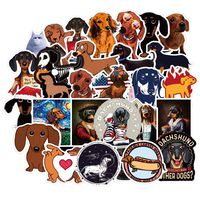 50Pcs Hot Sausage Dog Dachshund Stickers for Water Bottle Laptop Car Motorcycle Bicycle Bike Skateboard Luggage Baggage Box Guitar