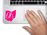 ExpressDecor State Initial Ohio Name Keypad Computer Laptop Symbol Decal Family Love Car Truck Sticker Window (Pink)