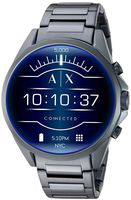 A|X Armani Exchange Men's Smartwatch Touchscreen Watch with Stainless-Steel-Plated Strap, Blue, 20 (Model: AXT2003)