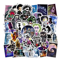 50Pcs Tim Burton Edward Scissorhands Beetle Juice Stickers for Water Bottle Laptop Car Motorcycle Bicycle Bike Skateboard Luggage Baggage Box Guitar