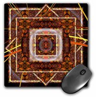 3dRose LLC 8 x 8 x 0.25 Inches Mouse Pad, Mandala 30 Earth Zen Inner Balance Orange/Brown Peace Harmony (mp_42581_1)