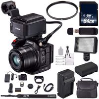 Canon XC15 4K Professional Camcorder #1456C002 (International Model) + 64GB Memory Card + BP-820 Replacement Lithium Ion Battery Bundle