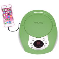 Riptunes Portable CD Player with AM FM Radio Potable radios Boom Box with Aux Line-in, Green