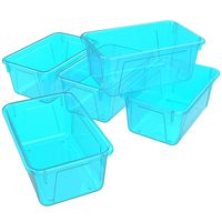 Storex Small Cubby Bin, 12.2 x 7.8 x 5.1 Inches, Candy Teal, 5-Pack (62480U05C)