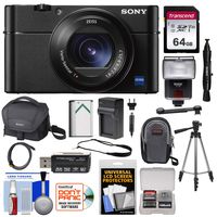 Sony Cyber-Shot DSC-RX100 VA 4K Wi-Fi Digital Camera with 64GB Card + Case + Battery + Charger + Tripod + Flash + Kit