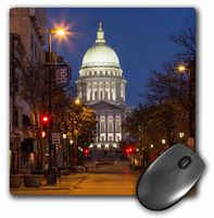 3dRose Looking State Street in Downtown Madison, Wisconsin, USA Mouse Pad (mp_190210_1)