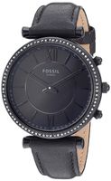 Fossil Women's Hybrid Smartwatch Stainless Steel Watch with Leather Strap, Black, 14 (Model: FTW5038)
