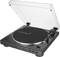 Audio-Technica at-LP60X-BK Fully Automatic Belt-Drive Stereo Turntable, Black, Hi-Fidelity, Plays 33 -1/3 and 45 RPM Vinyl Records, Dust Cover, Anti-Resonance, Die-Cast Aluminum Platter (Renewed)