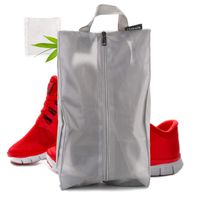 Hakels Shoe Bags for Travel Water-Resistant Storage Organizer Mesh Packing Pouch, for Men Women, Grey Medium Pack of 1