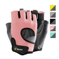 Glofit Freedom Workout Gloves, Knuckle Weight Lifting Shorty Fingerless Gloves with Curved Open Back, for Powerlifting, Gym, Women and Men (Pink, X-Small)