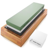 Sharp Pebble Premium Sharpening Stones 2 Side Grit 3000/8000 Whetstone - Best Kitchen Knife Sharpener Waterstone with Non-Slip Bamboo Base & Flattening Stone