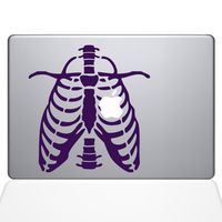 The Decal Guru Ribcage Apple Heart MacBook Decal Vinyl Sticker - 13" MacBook Air - Lavender (0223-MAC-13A-LAV)