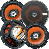 2 Pair of Audiobank 6.5" 600 Watt 3-Way Car Audio Stereo Coaxial Speakers with Grill