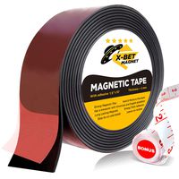 Flexible Magnetic Tape - Wide 1.5 Inch x 10 Feet Magnetic Strip with Strong Self Adhesive - Premium Magnetic Roll for DIY and Craft Projects - Sticky Magnets for Refrigerator and Dry Erase Board