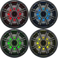 Kicker LED Charcoal OEM Replacement Marine 6.5" Inch 4Ω Coaxial Speaker Bundle - 4 Speakers