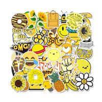 Stickers for Water Bottles, | Big 46-Pack | Cute,Waterproof,Aesthetic,Trendy Stickers for Teens,Girls,Perfect for Laptop,Hydro Flask,Phone,car,Skateboard,Travel| Extra Durable 100% Vinyl (Yellow 50)