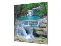 Tempered glass Cooker backsplash - Glass Upstand - Sink backsplash BS16 Waterfall landscapes Series: Waterfall Stream