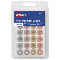 Avery Fashion Reinforcement Labels, Assorted Metallic Colors, 1/4 Diameter, Pack of 280 (5745)