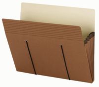 Smead Secure File Pocket with Easy Grip, Straight-Cut Tab, 5-1/4" Expansion, Letter Size, Redrope, 10 per Box (73222)