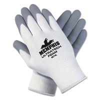 MCR Safety 9674XL Ultra Tech Foam Seamless Nylon Knit Gloves, Extra Large, White/Gray