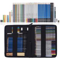 H & B 51-Piece Sketching Colored Pencils Set, Drawing Pencils and Sketch Kit, Complete Artist Kit, Includes Graphite Pencils, Metallic Color Pencils, Water-soluble Color Pencils Sketch Kit for Drawing