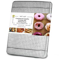 Ultra Cuisine 100% Stainless Steel Thick Wire Cooling & Baking Rack fits Quarter Sheet Pan, Oven Safe Heavy Duty Commercial Quality for Roasting, Cooking, Grilling, Drying (8.5" x 12")