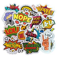 Funny Buzzword Awesome LOL Stickers Pack(50-pcs), No Repeat Interjection Motivational Stickers for Party Laptop Water Bottles Suitcase Ipad Phone with Waterproof PVC