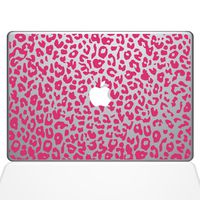 The Decal Guru 2047-MAC-13A-BG Leopard Spots Decal Vinyl Sticker, 13" MacBook Air, Pink