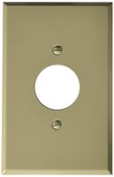 Morris 83753 Painted Steel Wall Plate, Oversize Single Receptacle, 1 Gang, 1.406" Hole Diameter, Ivory