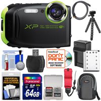 Fujifilm FinePix XP80 Shock & Waterproof Wi-Fi Digital Camera (Graphite Black) with 64GB Card + Battery & Charger + Case + Flex Tripod + Strap + Kit
