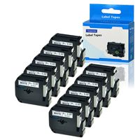 SuperInk 10 Pack Black on White Label Tape Compatible for Brother MK231 M-K231 M231 PT-100 PT-45 PT-55 PT-65 PT-70 PT-80 PT-85 PT-90 Thermal P-Touch Printer(12mm 1/2inch x 8m 26.2ft)
