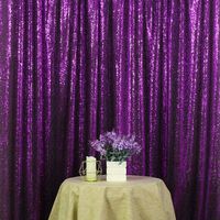 PartyDelight Sequin Backdrop Wedding Curtain Special Events, Party (Purple, 4FTx6FT)