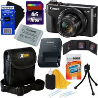 Canon PowerShot G7 X Mark II Digital Camera w/ 1 Inch Sensor and tilt LCD Screen, Wi-Fi & NFC Enabled (Black) International Version + 9pc 16GB Accessory Kit w/HeroFiber Gentle Cleaning Cloth
