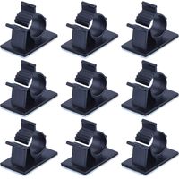 eBoot Adjustable Cable Clips Adhesive Nylon Wire Clamps, Black, 50 Pack