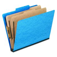 Pendaflex Top-Tab Pressboard Classification Folders, 2/5 Cut, 2 Dividers, Legal Size, Light Blue, 10 Per Box  (2257LB)