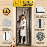 Lazy Monk Magnetic Screen Door with Magnet Closure I Doorway Mosquito Net Bug Mesh | Pet Friendly Patio Insect Screen Curtain Cover I Upgraded Version up to 39" x 82" Max anti Moskito & Fly