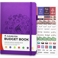 Clever Fox Budget Book - Financial Planner Organizer & Expense Tracker Notebook. Money Planner Account Book for Household Monthly Budgeting and Personal Finance. Compact Size (5.3" x 7.7") - Purple