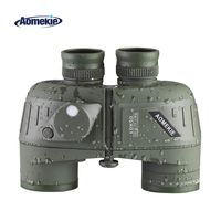 Aomekie Marine Military Binoculars for Adults 10x50 Waterproof Binoculars with Rangefinder Compass BAK4 Prism FMC Lens for Birdwatching Hunting Boating (Green)
