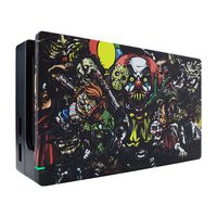 eXtremeRate Custom Soft Touch Grip Faceplate for Nintendo Switch Dock, Scary Party Patterned DIY Replacement Housing Shell for Nintendo Switch Dock - Dock NOT Included