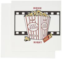 3dRose Movie Nigh With Choc Bar n Popcorn - Greeting Cards, 6 x 6 inches, set of 6 (gc_109494_1)