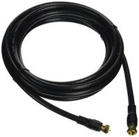 Monoprice RG6 Quad Shield CL2 Coaxial Cable with F Type Connector, 12ft, Black