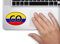 Oval country initial with flag Colombia 4x2.5 inches symbol world peace love humor 'murica america united states color sticker state decal vinyl - Made and Shipped in USA