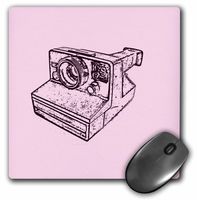 3dRose LLC 8 x 8 x 0.25 Inches Picture of a Vintage Automatic Pink Camera Mouse Pad (mp_20791_1)