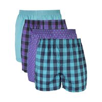 Gildan Men's Woven Boxer Underwear Multipack, Mixed Purple, Medium