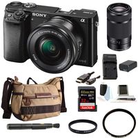 Sony Alpha a6000 Mirrorless Camera w/ 16-50mm & 55-210mm Lenses & 32GB SD Bundle