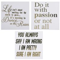 Gold Motivational Quote Stickers for Laptop Computers, Phone Cases and Bullet Journals (Set of 3 Lovely Quotes)