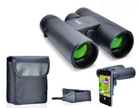 Unjust Optics Binoculars for Adults and Kids. 10x42 Lightweight Compact Professional Binocular Perfect for Bird Watching Hunting Concerts Stargazing Sports with Smartphone Adapter BAK4 Prism Lens