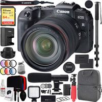 Canon EOS RP Full-Frame Mirrorless Digital Camera Body with RF 24-105mm F4 L is USM Lens Kit and Deco Gear Photo Video Pro Backpack Case Extra Battery Microphone and 72" Monopod Bundle