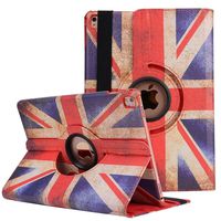 Rotating Case for iPad Pro 9.7 Inch with Stand, Businda 360 Degree Rotation PU Leather Smart Protective Cover, UK Flag Pattern Case with Built-in Magnet for 2016 Apple iPad Pro 9.7 Inch (Flag-UK)